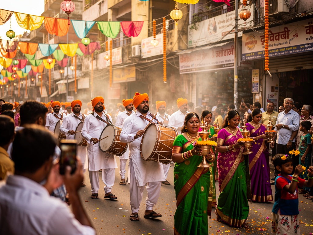 Community festival procession in Dombivli